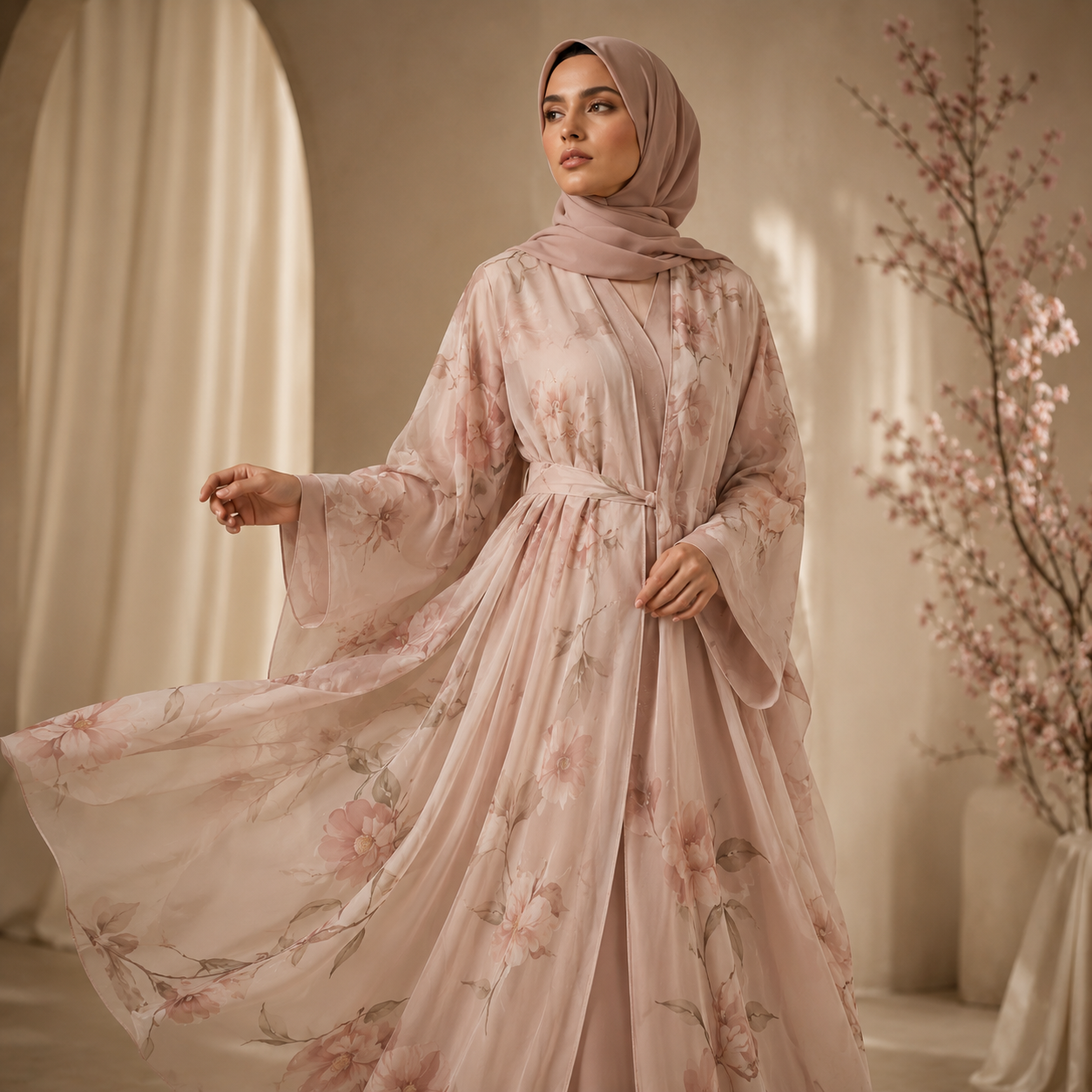 Mauve Blossom Abaya