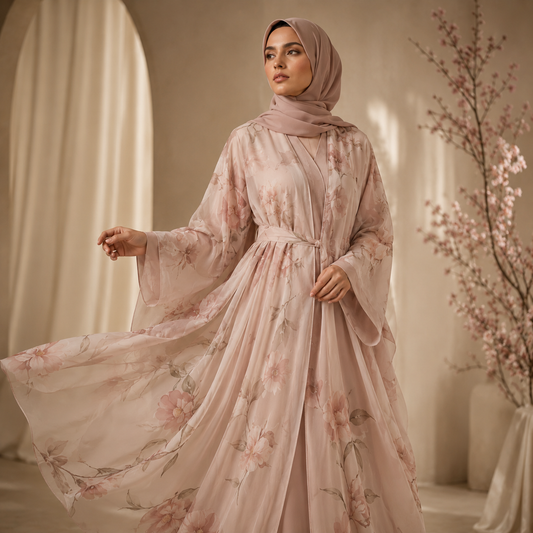 Mauve Blossom Abaya